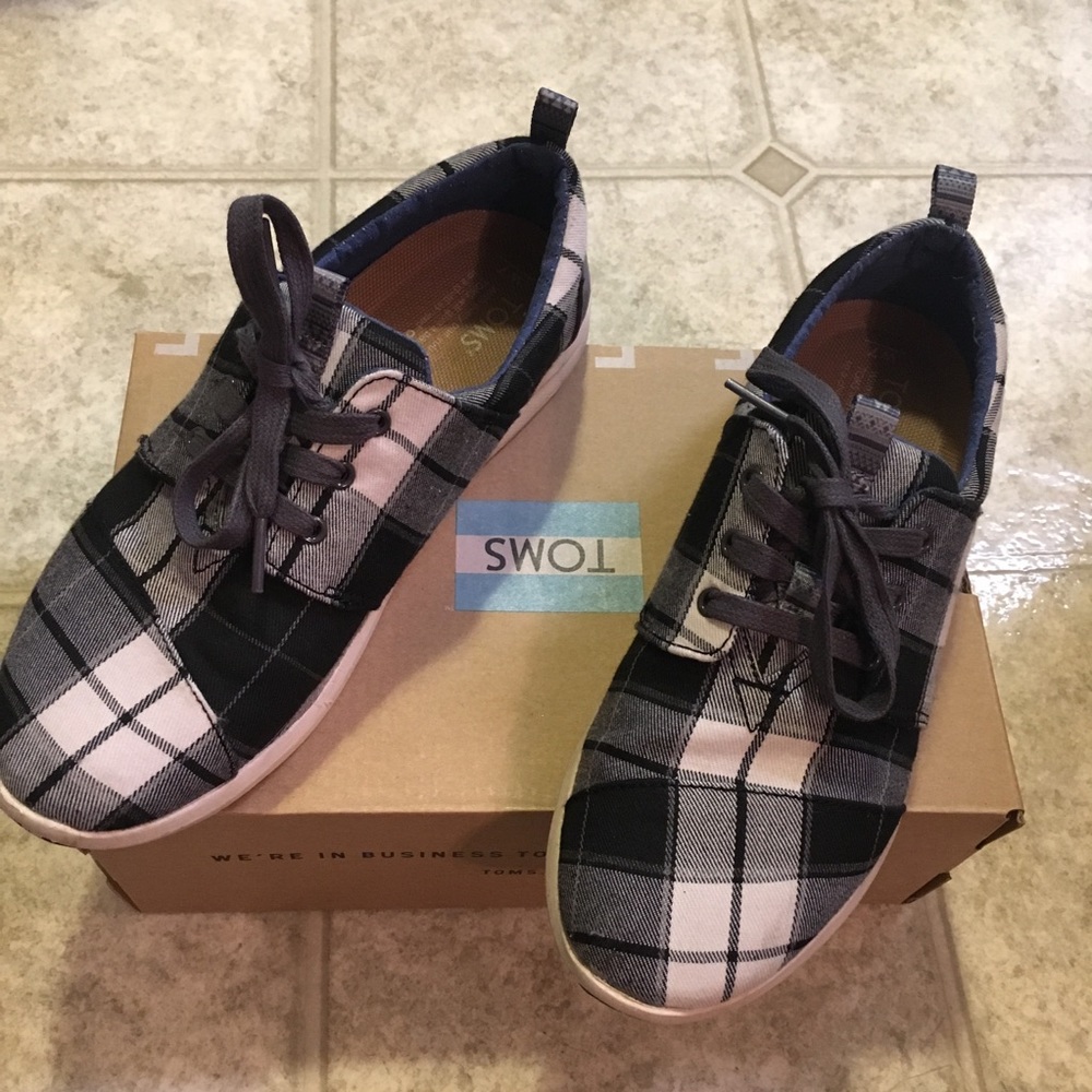 Toms “Del Ray” Sneakers Black/White Plaid